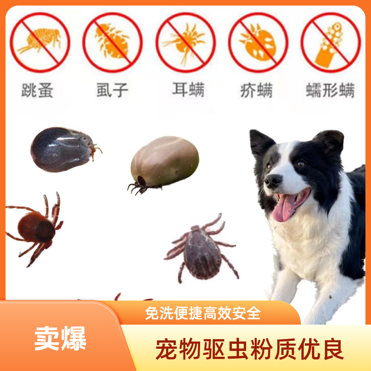 猫狗通用体内外驱虫净粉除蜱虫跳蚤宠物蜱虫粉滑石粉外用