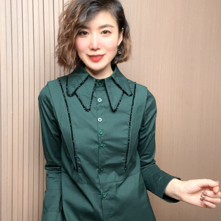 衬衫女士春秋显瘦气质衬衣长袖百搭打底韩版大码洋气时尚春季宽松