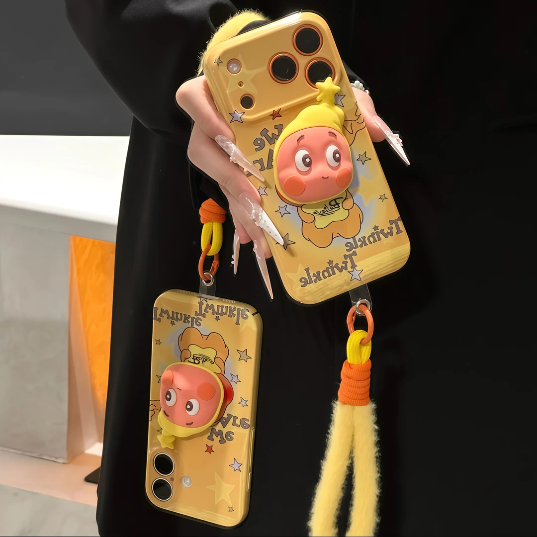 可爱支架适用苹果17promax手机壳新款iPhone17pro高级感16挂绳15