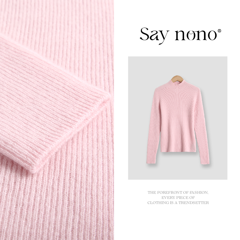 懒猫nono│Saynono 康赛妮100山羊绒半高领上衣/YF6105
