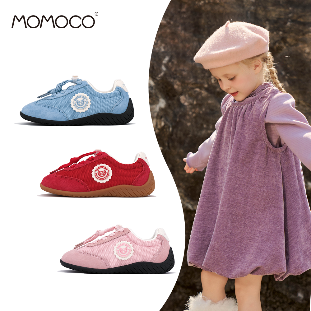 MOMOCO/玛米玛卡真皮童鞋校园时尚平底休闲板鞋男女童鞋子学步鞋