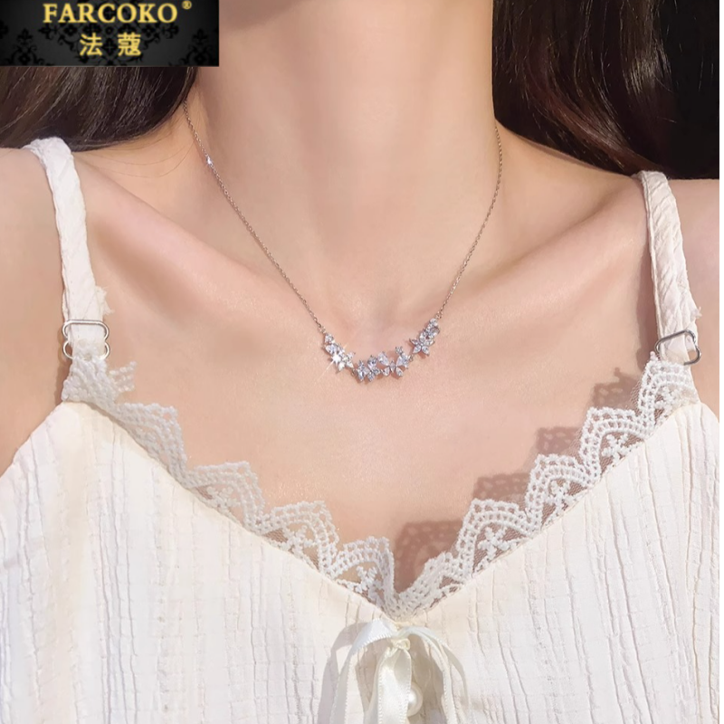 FARCOKO/法蔻 链子足银 紫藤花项链女款轻奢小众情人节礼物送女友
