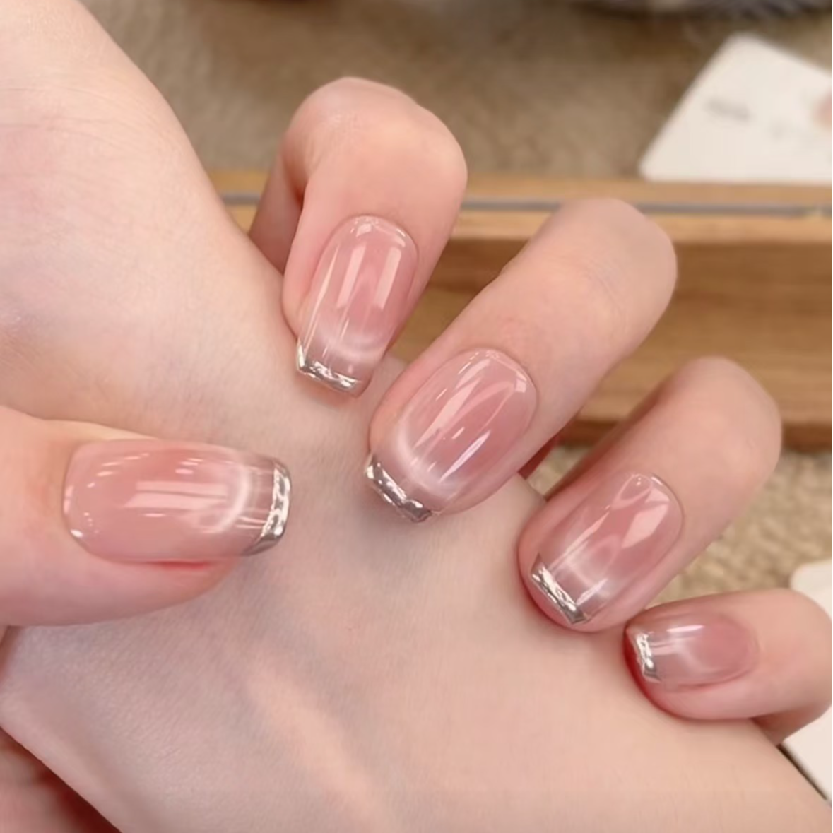 【金枝玉叶】夏季裸色纯欲简约清冷高级氛围感纯手工显白穿戴甲