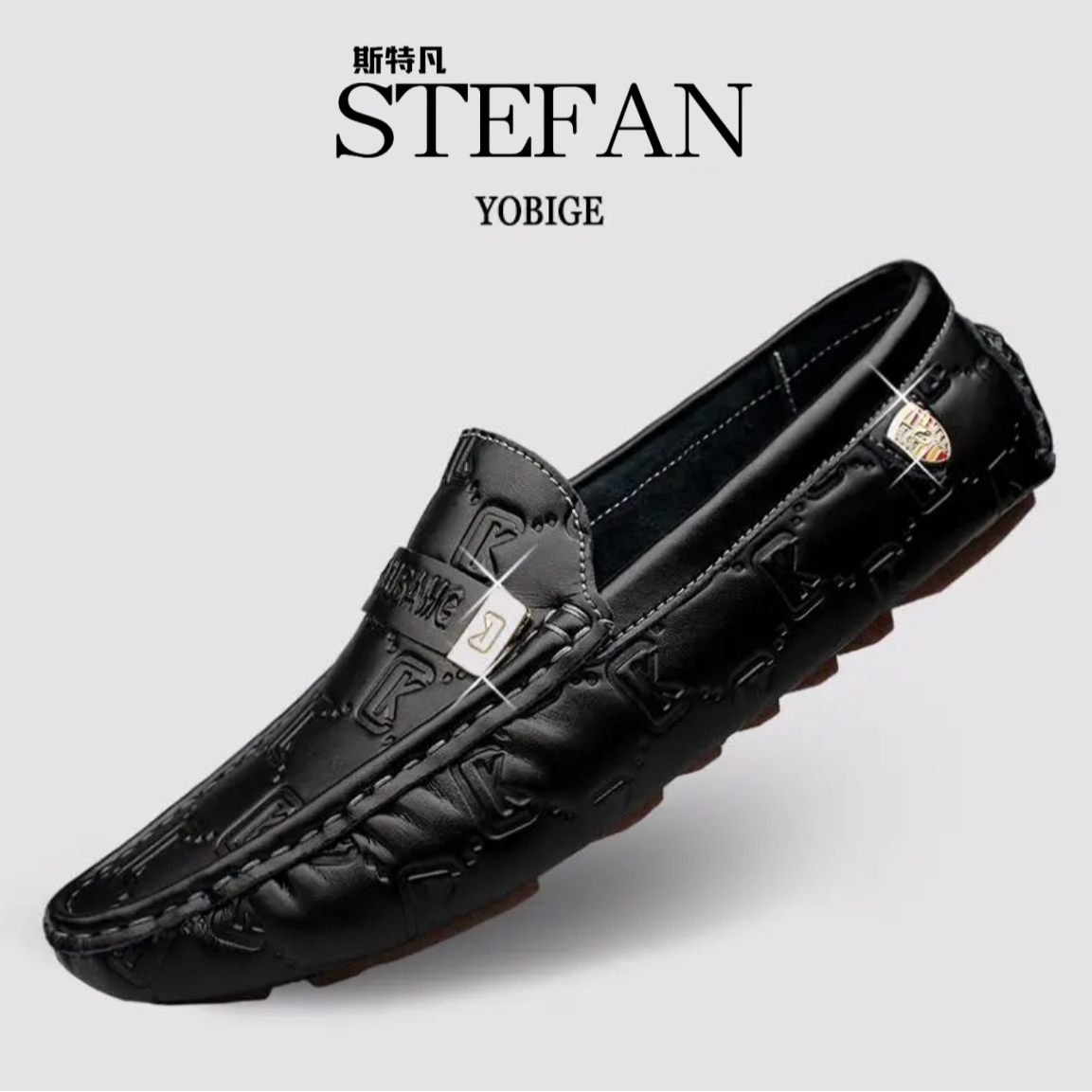 【高端轻奢】欧洲站正品定制英伦休闲男士驾车鞋老钱风真皮豆豆鞋