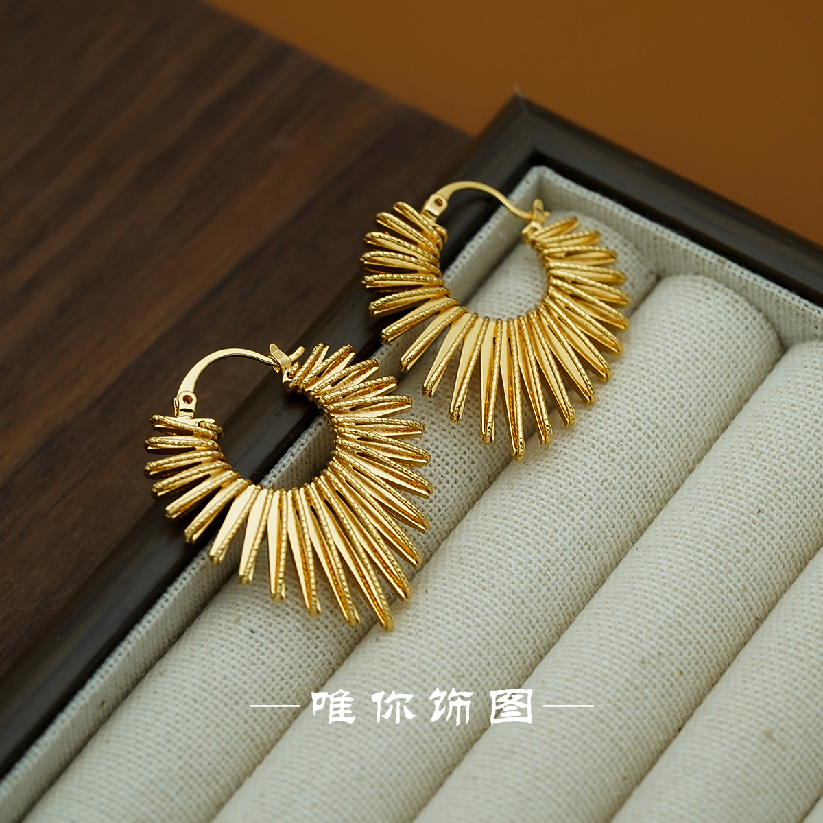 铜合金耳饰 爱心重工简约设计感女耳饰耳环欧美E0252