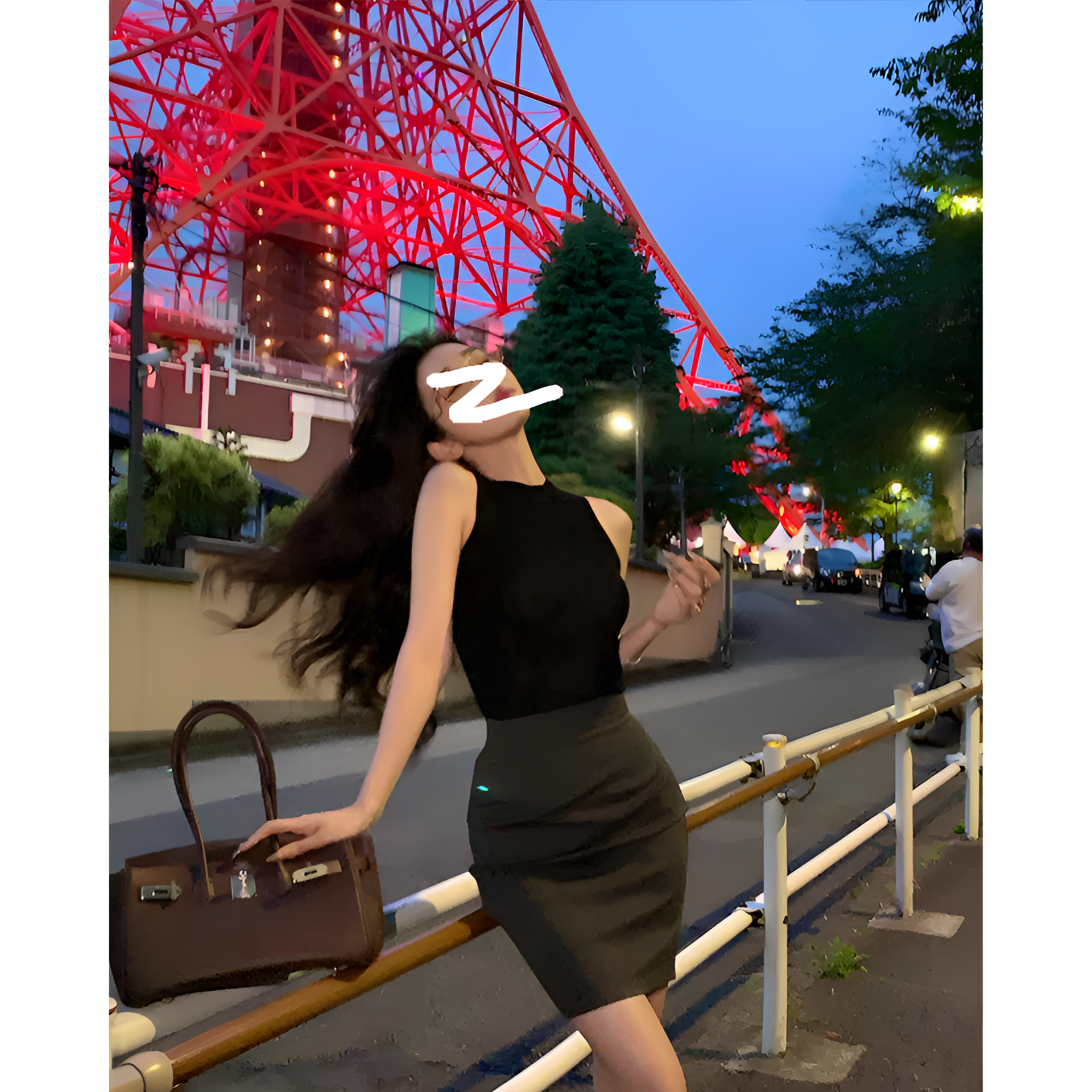 2025夏季灰色高腰性感半身裙女高智风修身弹力包臀无袖上衣两件套