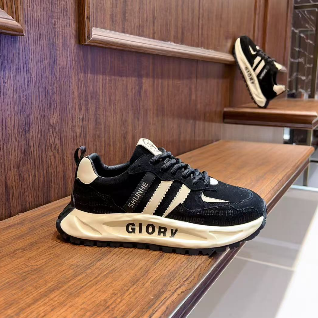 老爹鞋男2025秋季新款时尚网红三道杠阿甘鞋厚底增高运动休闲男鞋