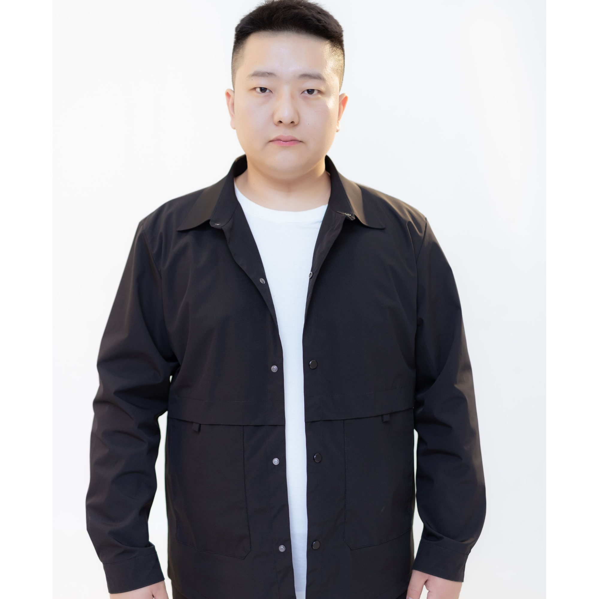 【郭有样轻奢风推荐】秋季男士商务休闲翻领纯色简约风衣夹克外套