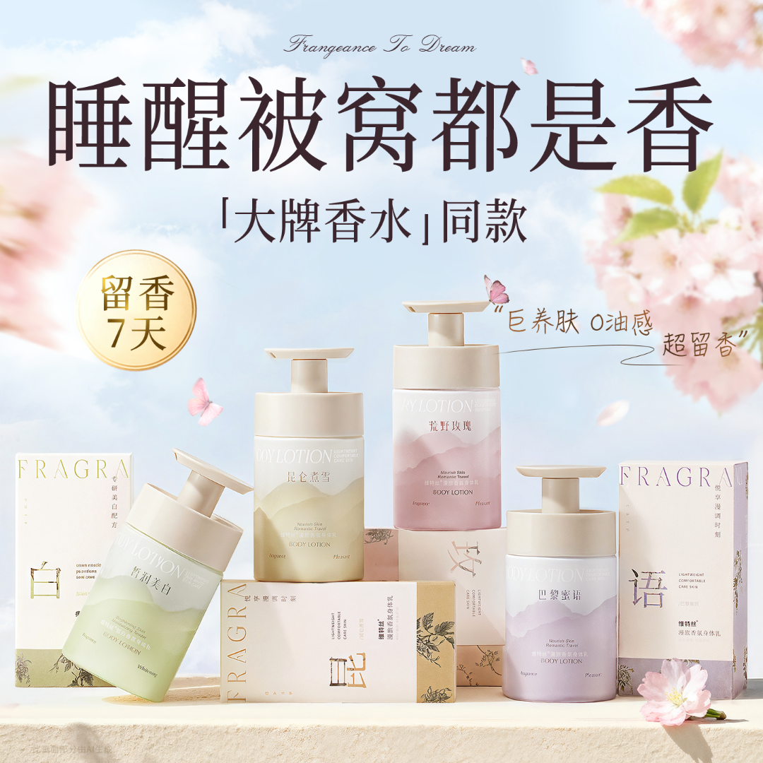 377美白身体乳保湿滋润持久留香氛女士烟酰胺嫩白护肤24小时香体