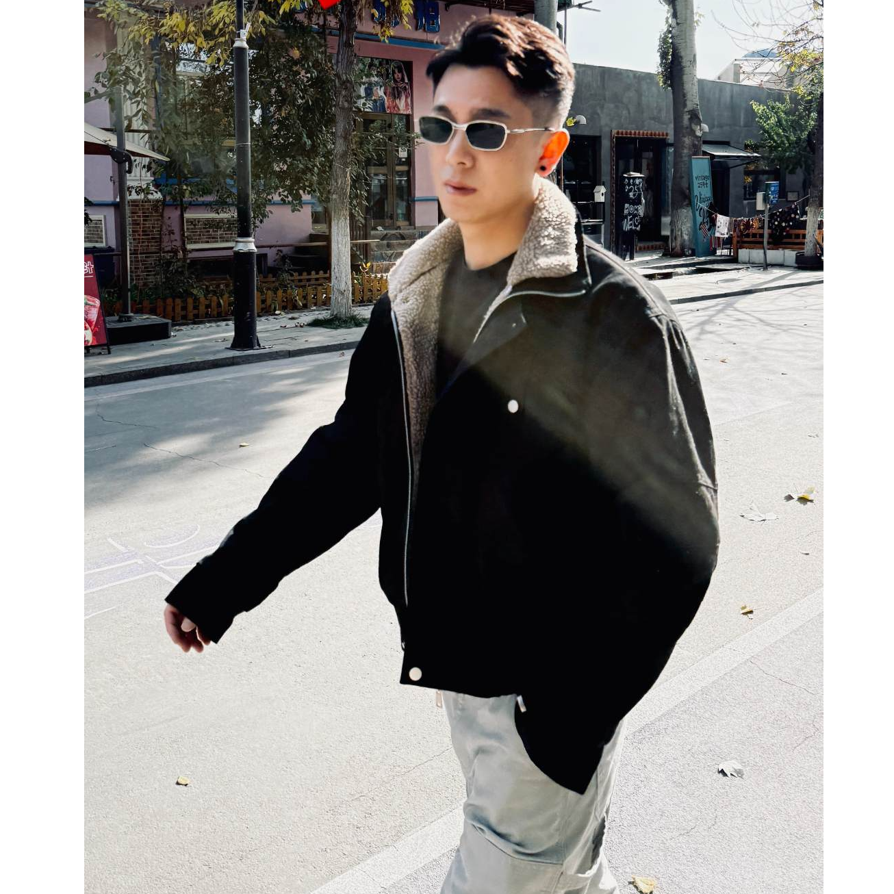 GP2 2025aw美式复古可拆卸毛领加绒底特律夹克冬季棉质宽松外套