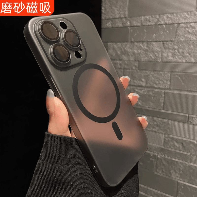 适用苹果16ProMax手机壳新款磁吸冰雾肤感防摔时尚自带镜头膜硬壳
