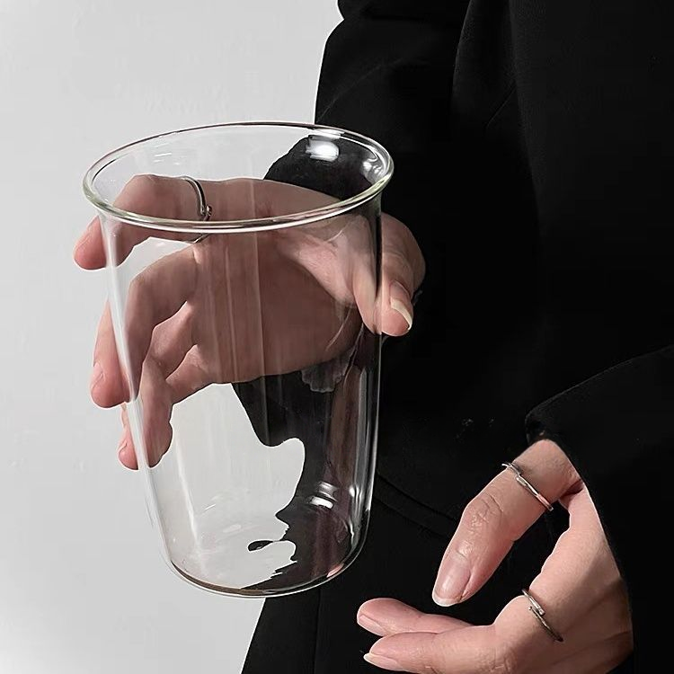 冰美式拿铁咖啡杯ins风玻璃杯网红简约水杯牛奶杯饮料杯果汁杯LW