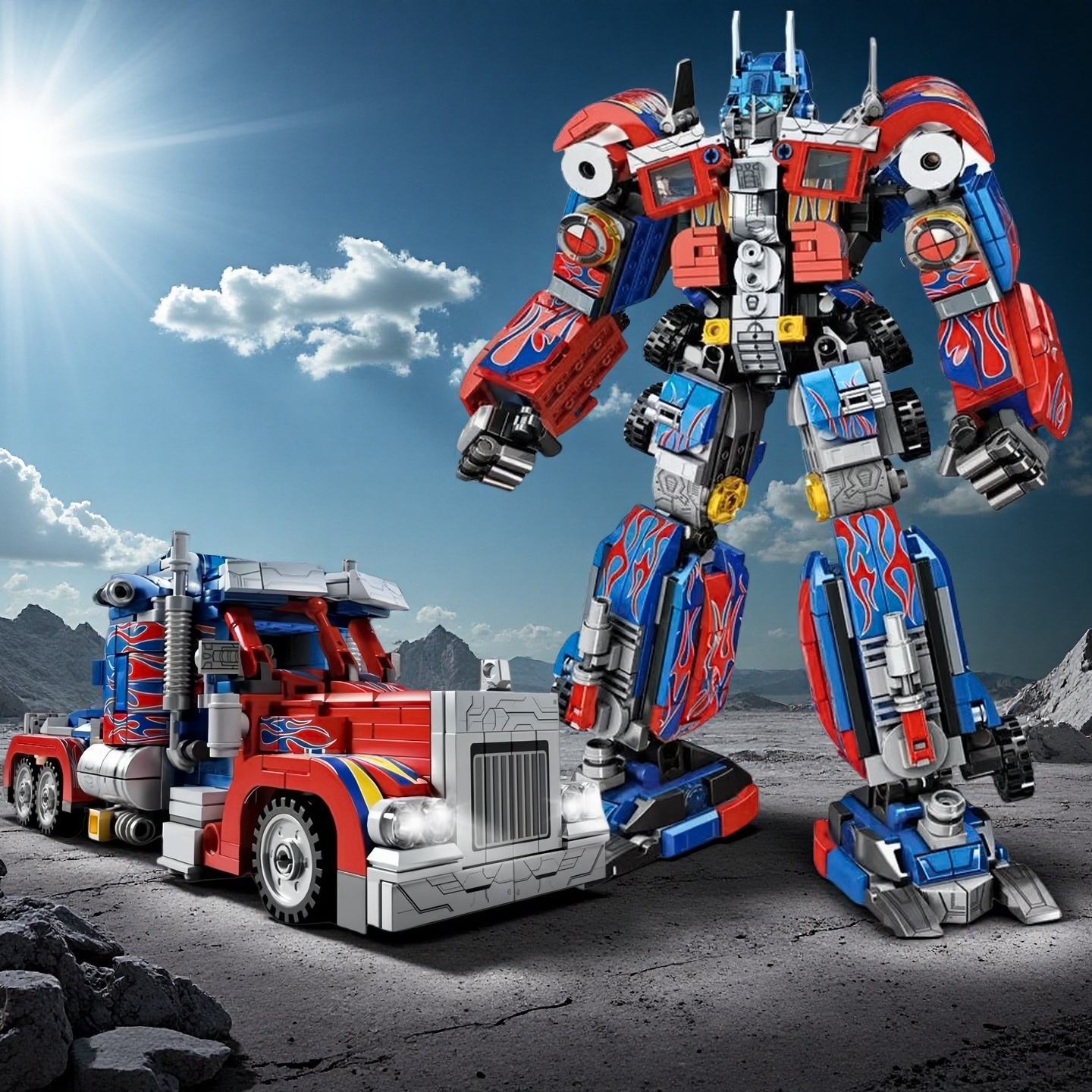 变形金刚汽车人积木擎天柱黄蜂男孩生日礼物益智拼装玩具兼容乐高