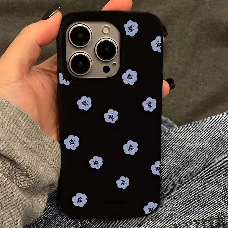 满屏蓝茉莉适用iPhone17promax手机壳iPhone16/15/14苹果13简约12