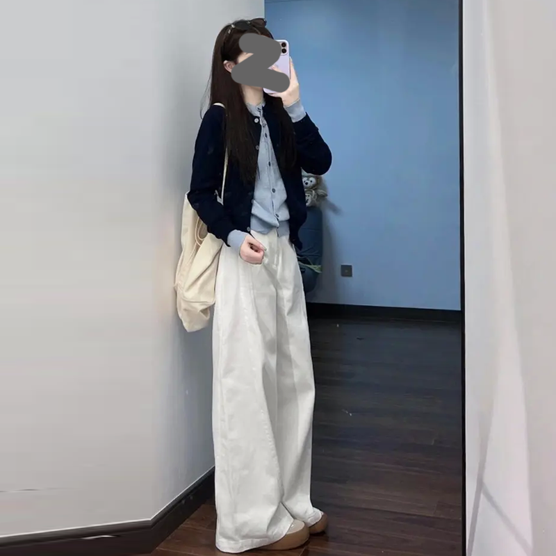 【微风午后】松驰感套装女春秋假两件长袖针织开衫直筒阔腿裤两件套