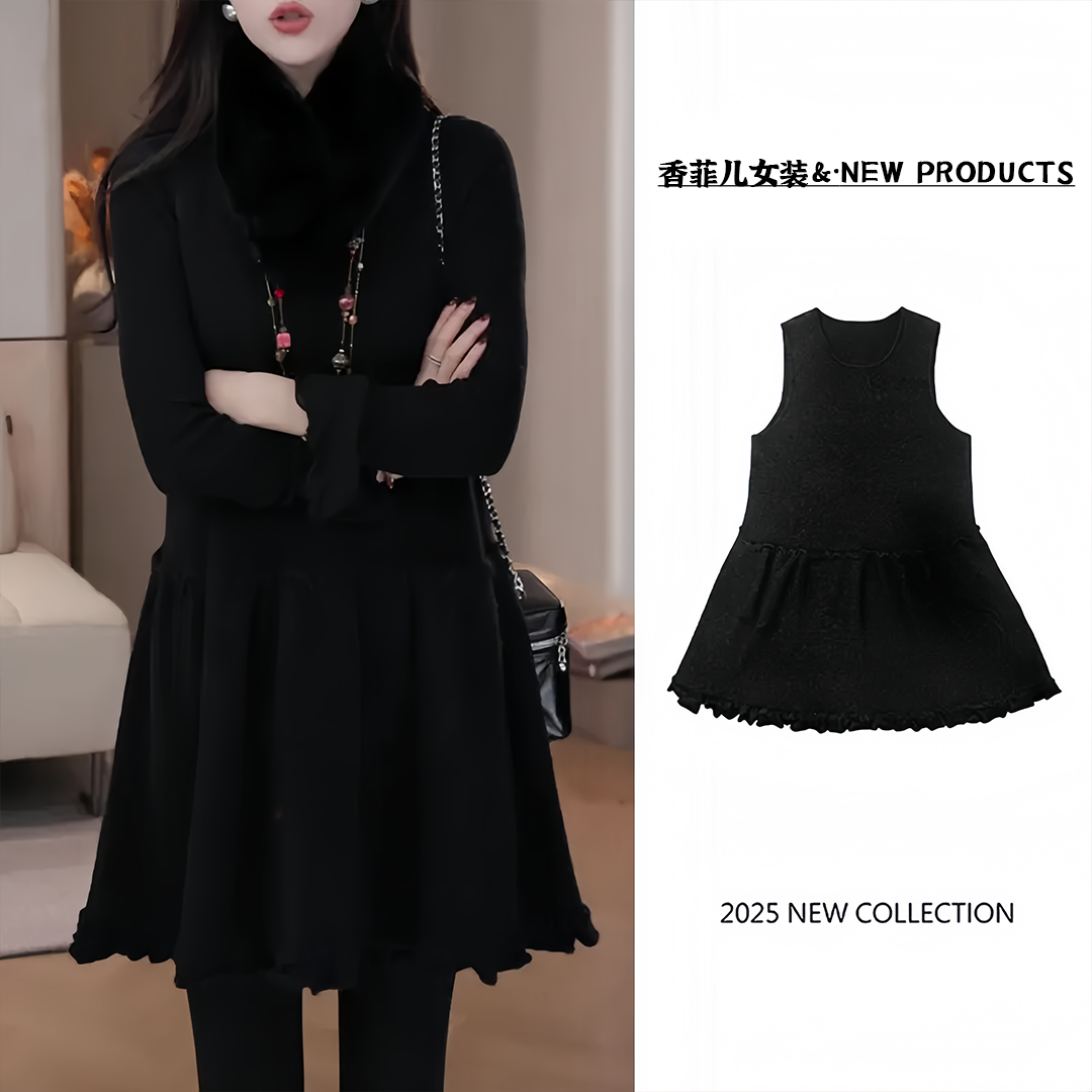 气质漂亮H型连衣裙女生韩系ins衣服2025新款韩版穿搭高级感花苞裙