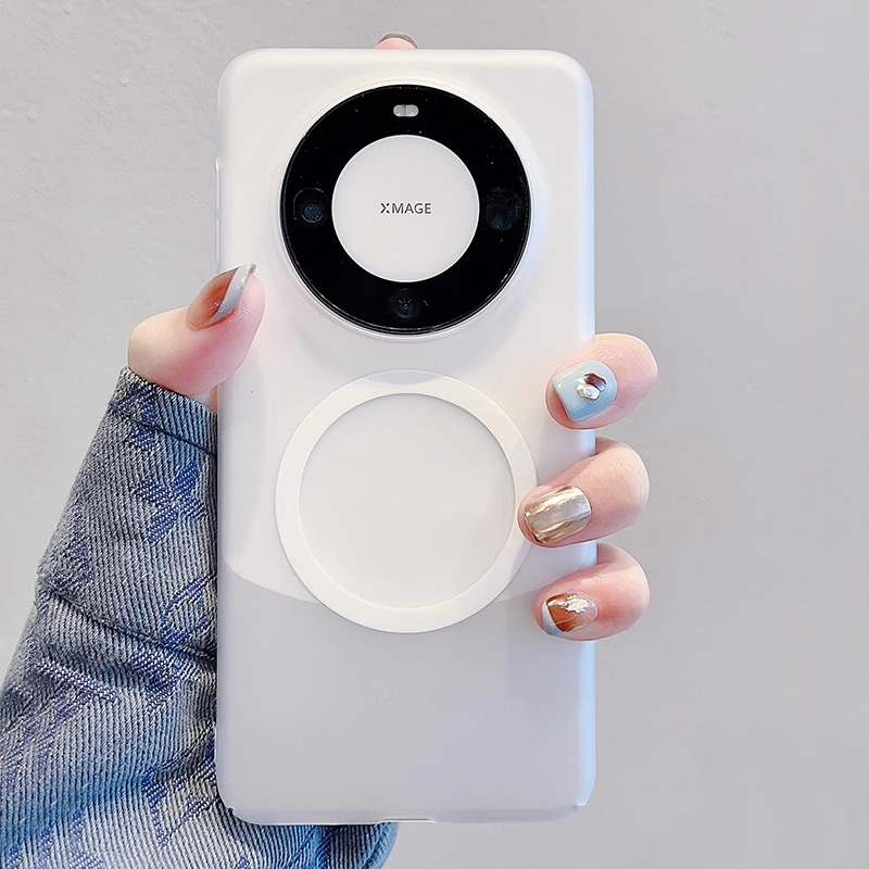 磁吸适用华为mate60Pro+手机壳mate60肤感磨砂透明超薄防摔简约硬