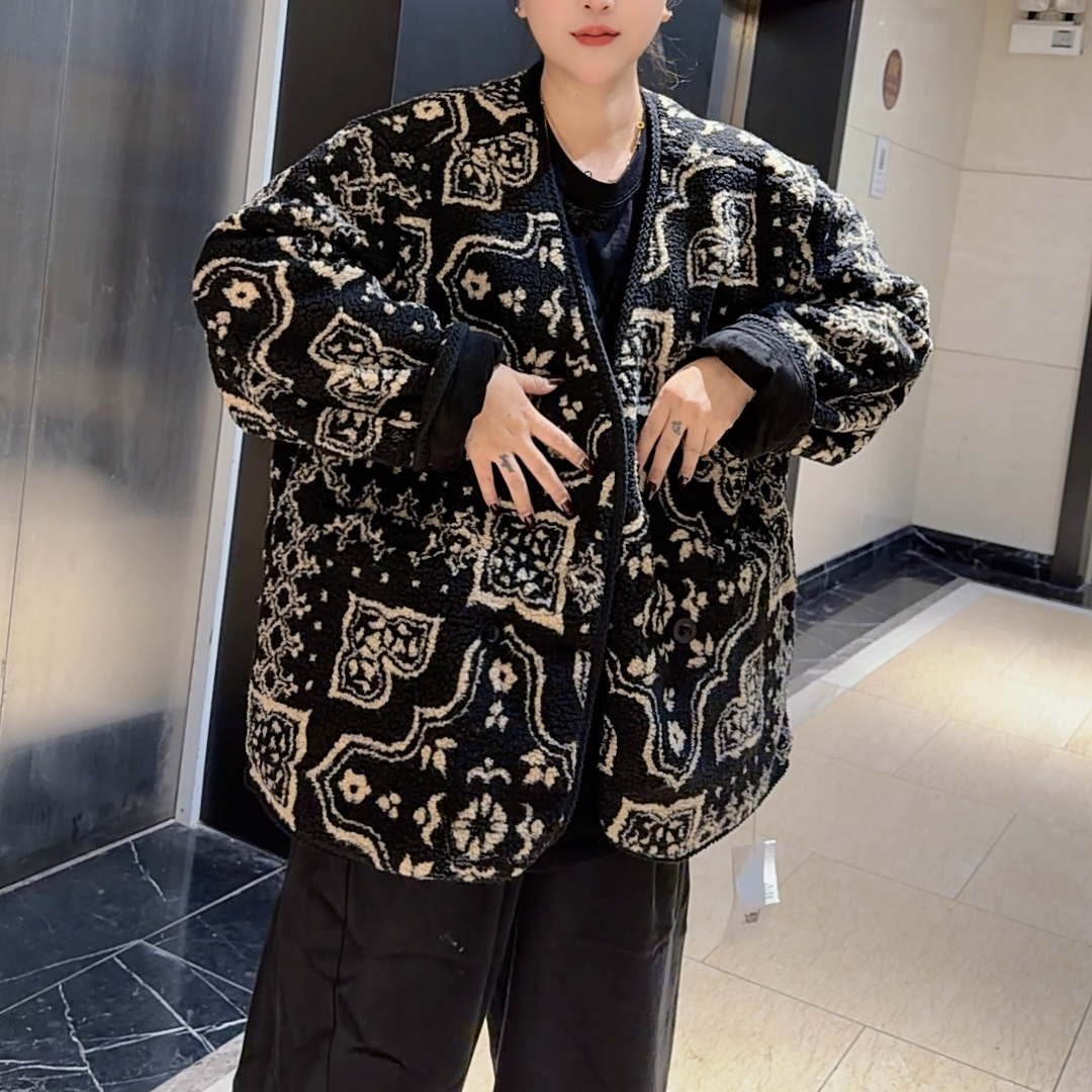 8179【薇语莎】冬季新款时尚百搭羊羔毛休闲棉服