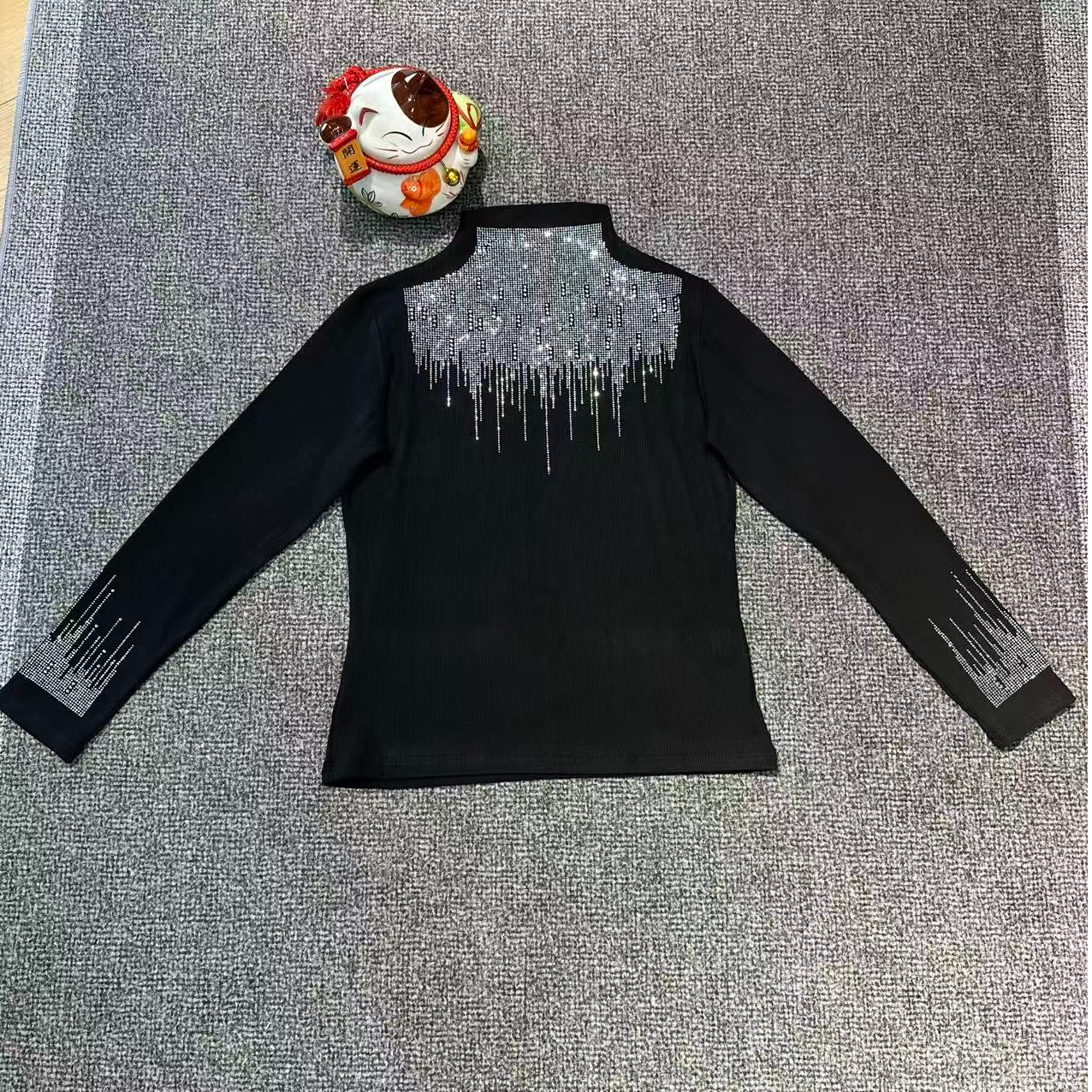 烫钻打底衫时尚洋气亮钻洋气内搭亮闪闪上衣