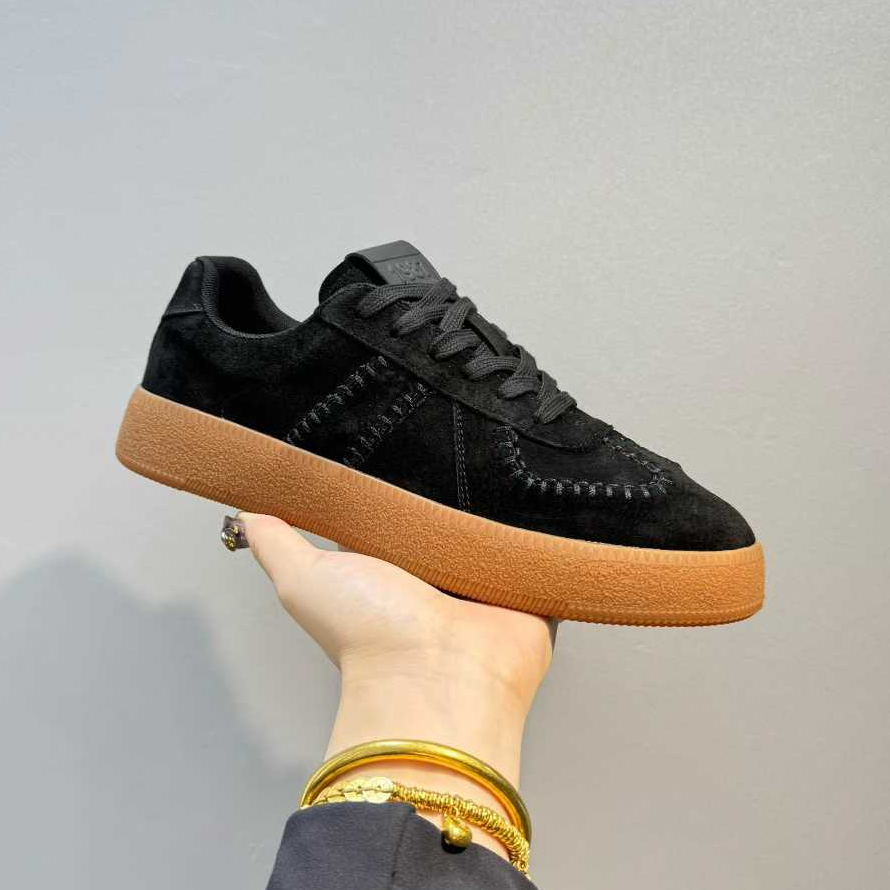 男鞋2025冬季新款轻奢潮流休闲板鞋男款系带百搭德训鞋男加棉鞋子