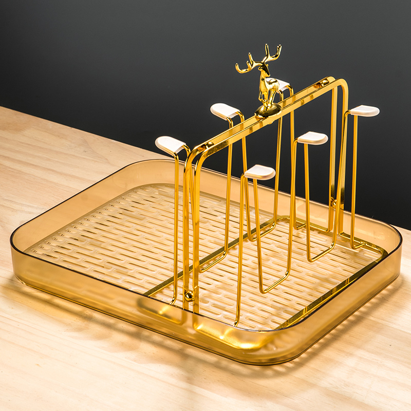 杯架置物架水杯置物架杯子客厅家用收纳架托盘沥水架倒挂茶杯架