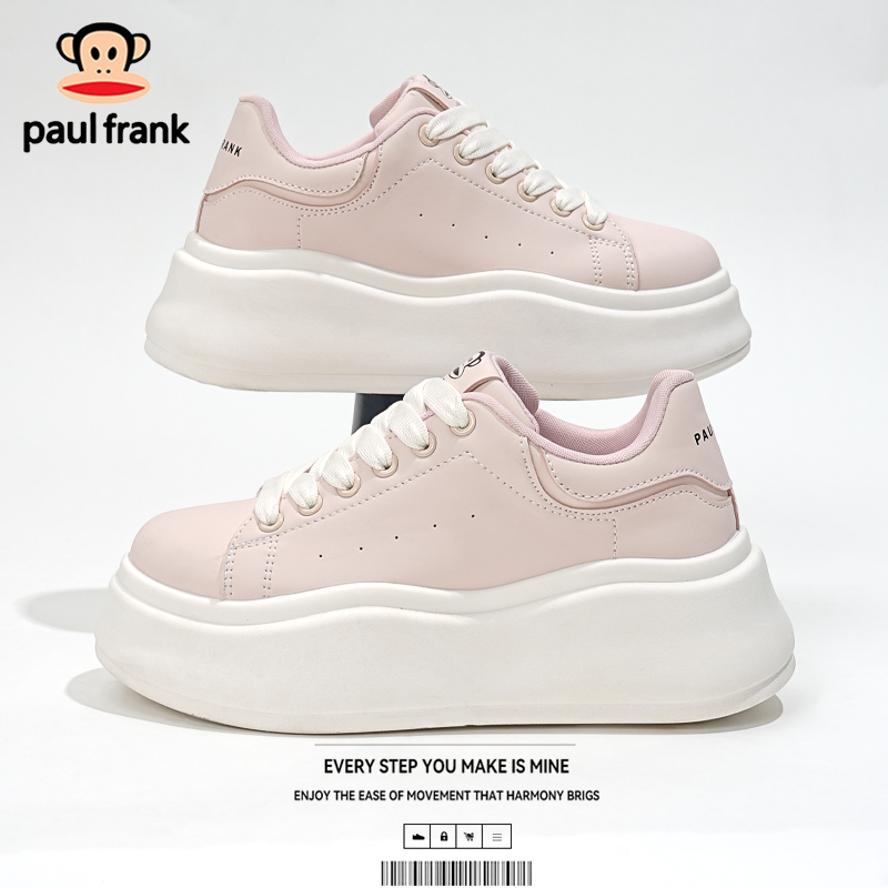 大嘴猴粉色休闲鞋超厚底女鞋2025秋季新款少女风时尚百搭软底板鞋