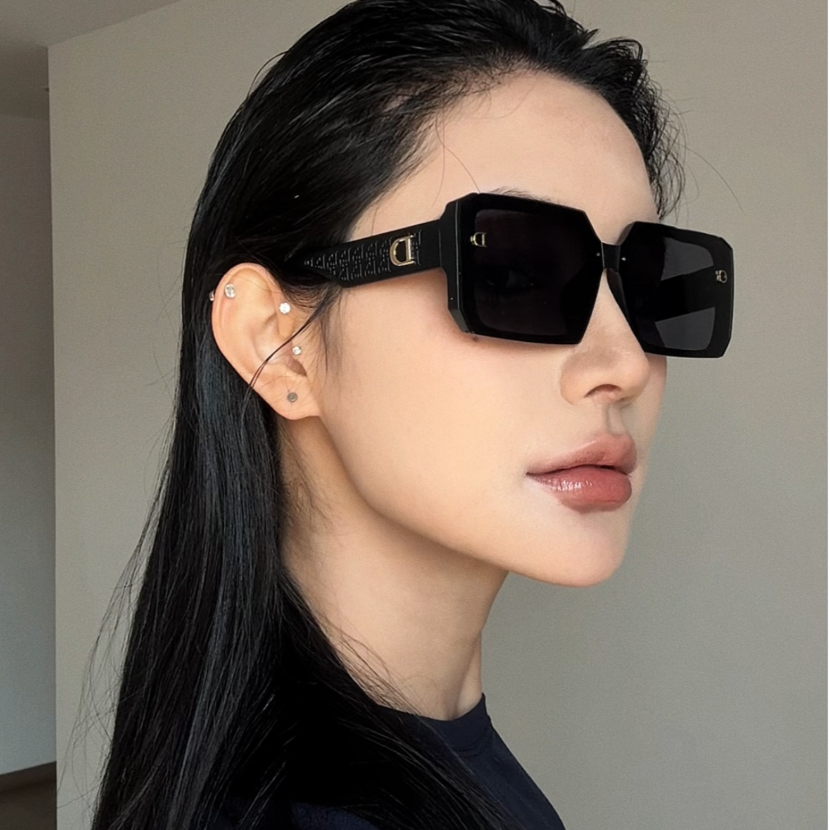 新款D韩版大框墨镜女ins风高级感显瘦防紫外线遮阳黑色太阳眼镜潮