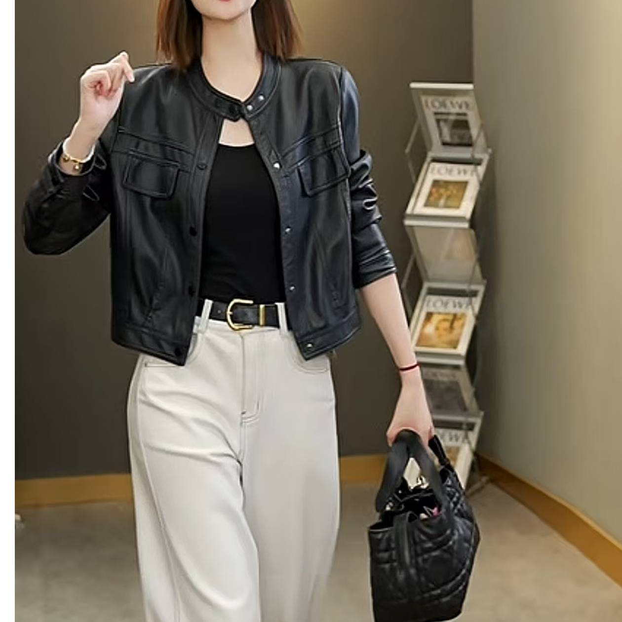 2025秋季新款气质修身显瘦时尚皮衣休闲短款百搭女装时髦短外套潮