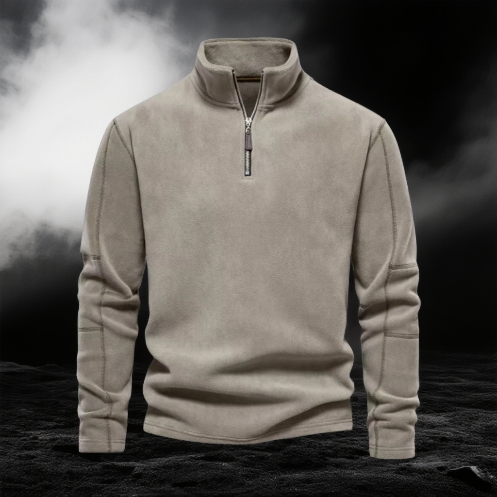 奥粒绒百搭加绒加厚男士潮牌秋冬季新款纯色卫衣立领拉链潮流上衣