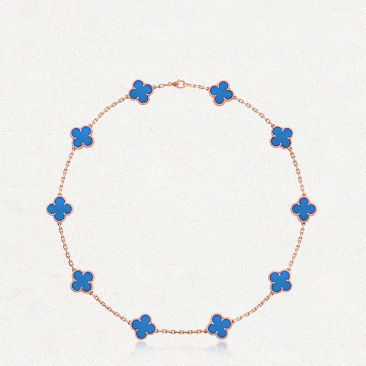 链子925银 四叶草十花满天星项链女小众百搭精致锁骨链礼物送妈妈