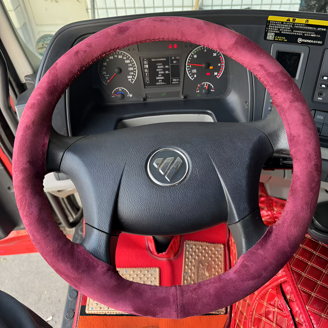 翻毛皮手缝方向盘把套四季通用防滑把套麂皮绒吸汗耐磨