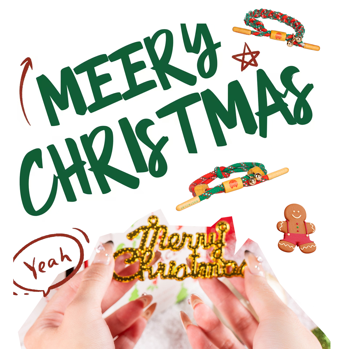 合金布艺手链 RASTACLAT 圣诞限定 平安夜铃铛新年礼物情侣款手链