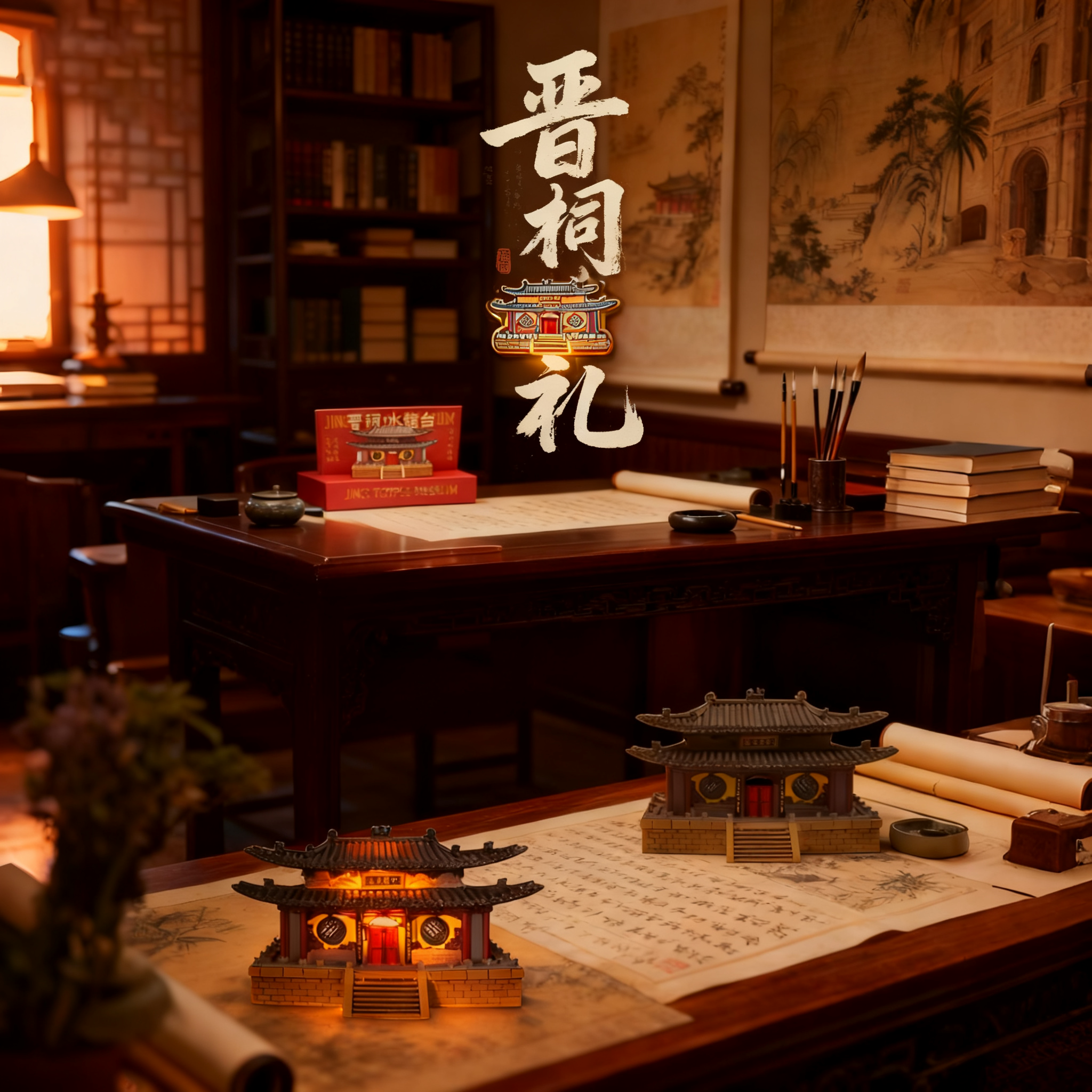 晋祠-水镜台 立体创意发光冰箱贴 空间摆件 文创礼品 送礼好物