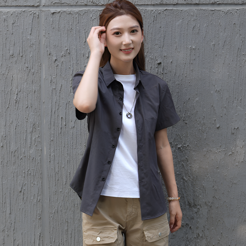 2025夏季男士新款高品质竹纤维抗皱免烫商务修身短袖衬衫