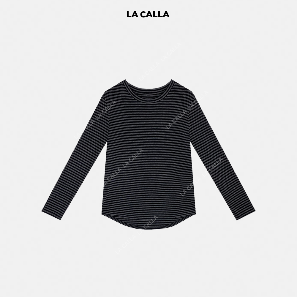 LA CALLA扬子打底深条纹通勤休闲时尚显瘦衬衫打底长袖YY1544