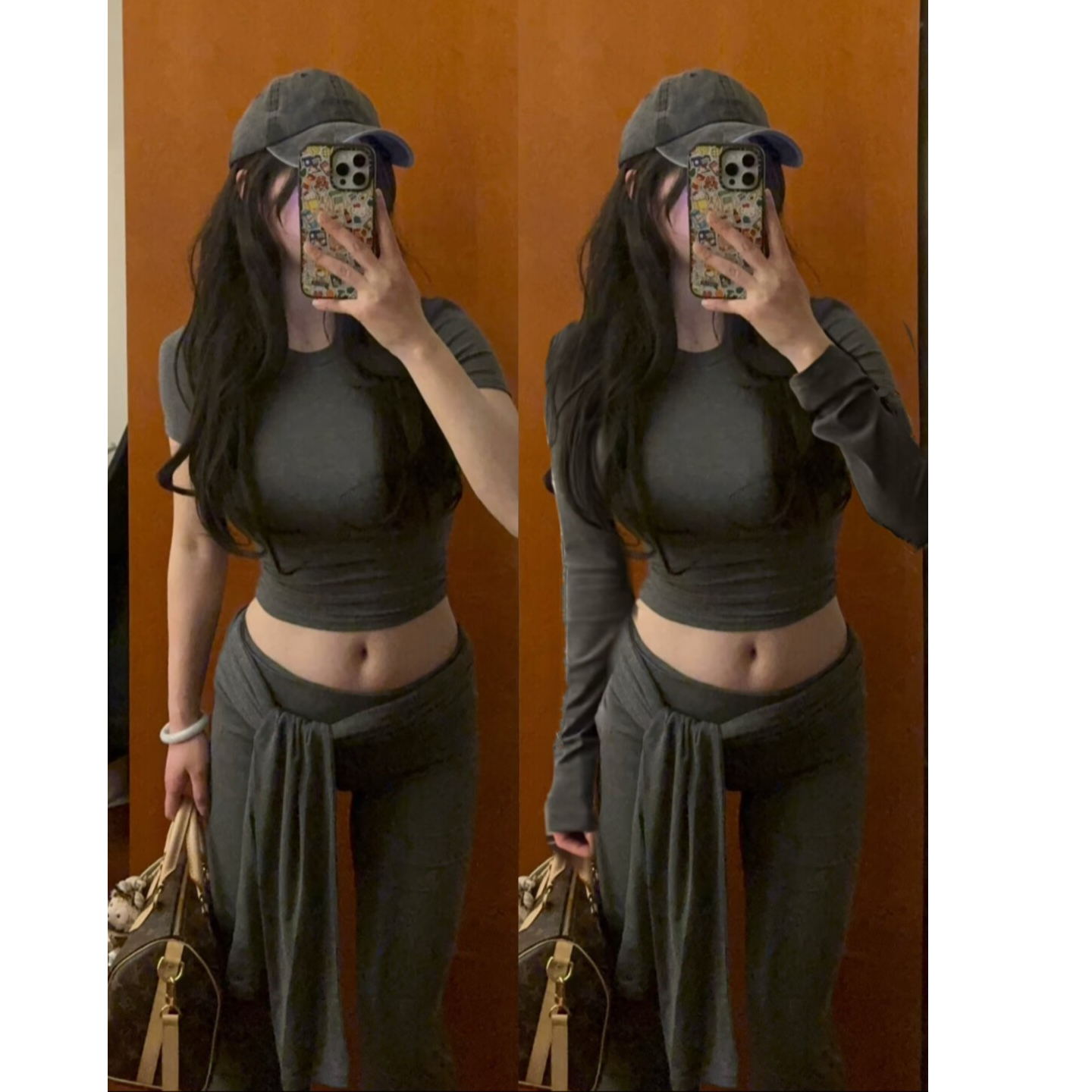 莱赛尔90%氨纶10%面膜感御姐两件套休闲拖地裤套装女性感时尚套装