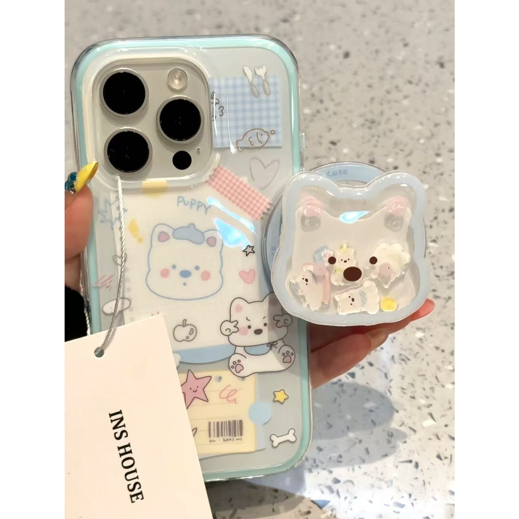 可爱格纹西高地小狗手账适用iphone16promax手机壳13苹果15新款14