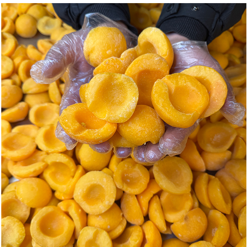 冷冻黄桃瓣自制半成品原料丹东黄桃罐头批发