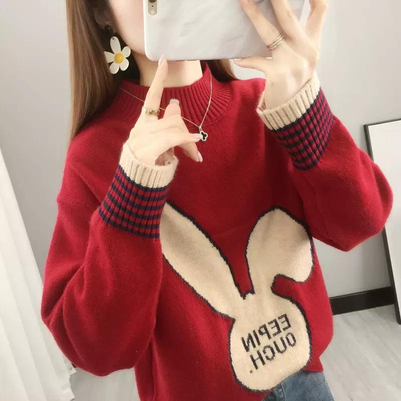 12岁女大童毛衣初中小学生卡通洋气13少女孩15宽松针织衫外穿秋冬