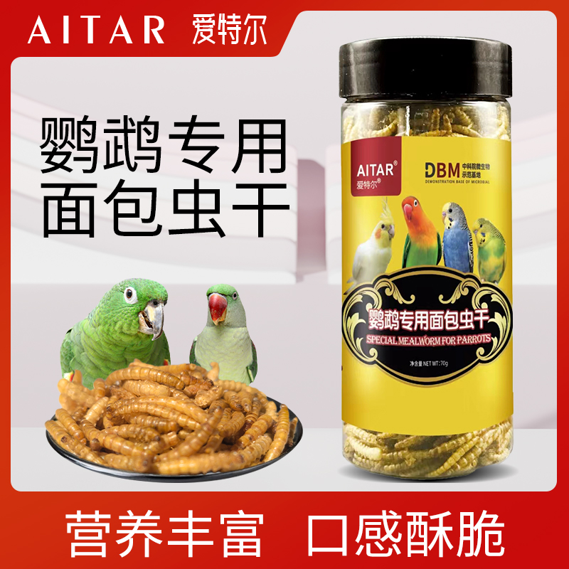 AITAR爱特尔鹦鹉专用面包虫干虎皮牡丹玄凤小太阳和尚零食