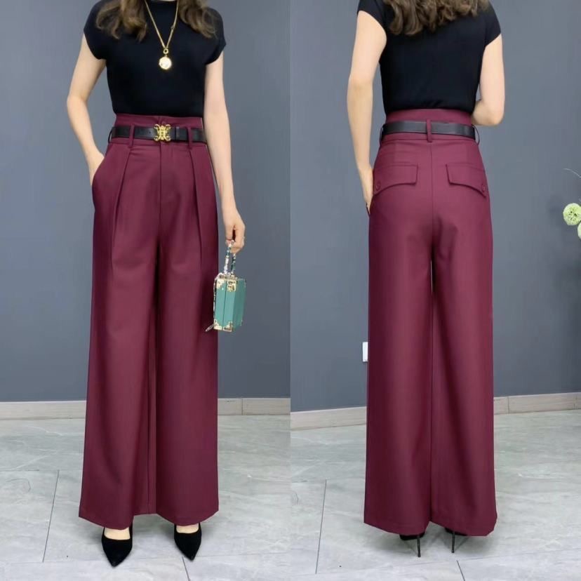 秋冬高档阔腿裤女厚款百搭休闲裤修身垂感显瘦时尚高腰气质长裤子