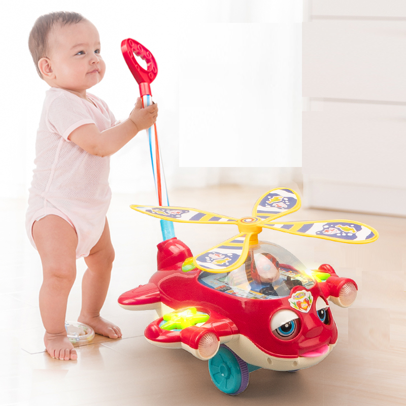 儿童单杆推推乐玩具手推车飞机学步玩具带声音吸引宝宝走路小推车
