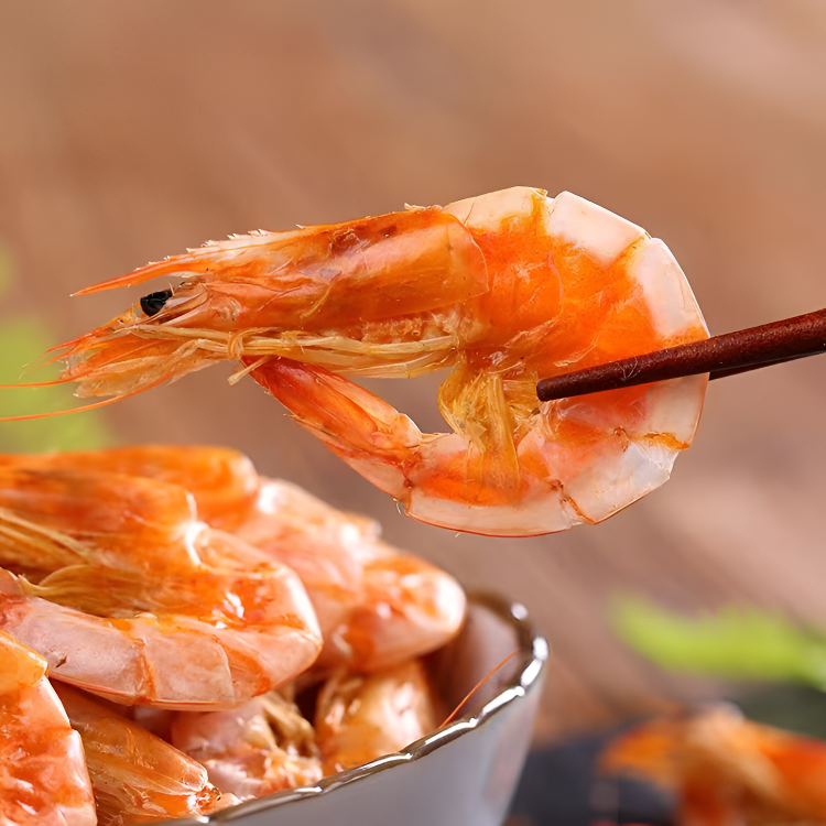 (实惠款)5-7厘米开袋即食烤虾干(海水盐田虾有黑头，冷冻保存