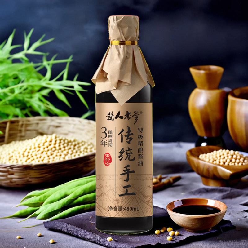 酿造欢酱人老爹传统手工特级精酿酱油老式黄豆老酱油古法罗江豆鸡