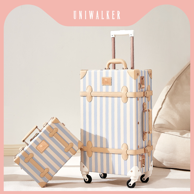uniwalker原创复古行李箱女万向轮拉杆箱新品小型登机箱20旅行箱