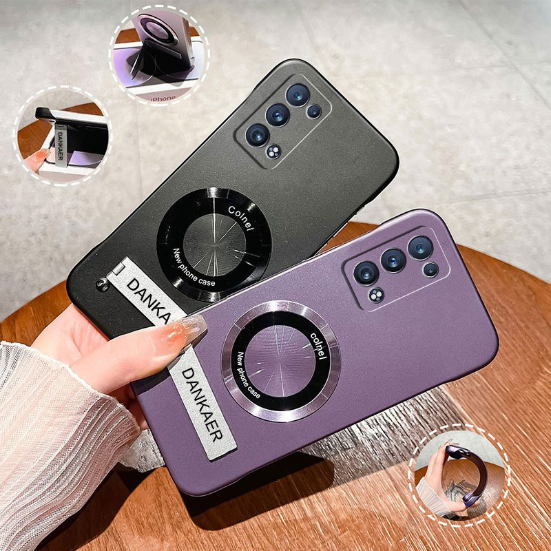 618适用OPPO Reno5系列磁吸无边框必备高级支架手机壳网红配件