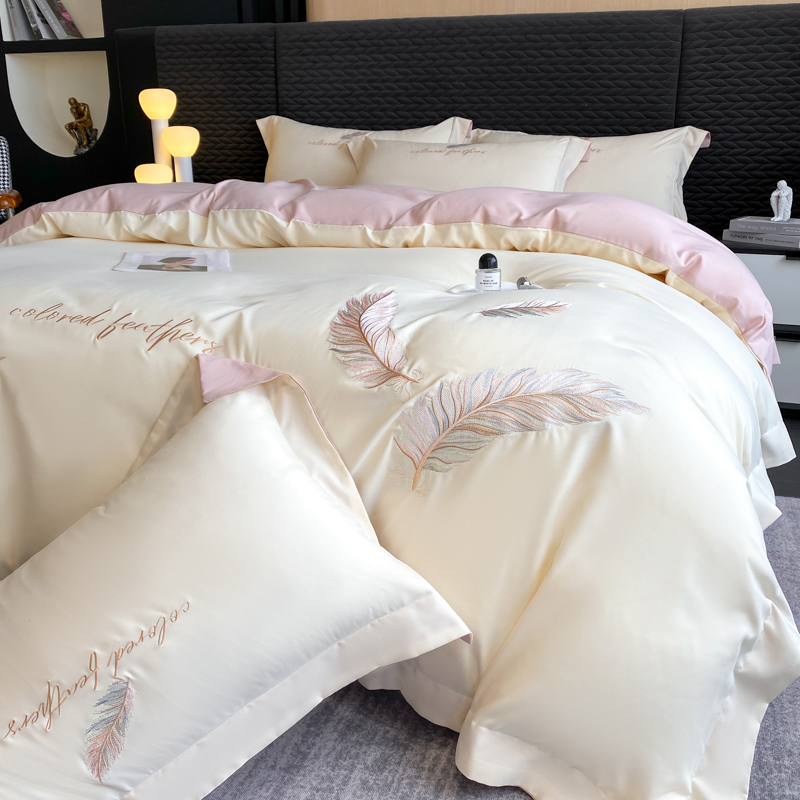 FANYUE/繁悦轻奢纯棉四件套全棉床单被套亲肤裸睡高档酒店用刺绣4
