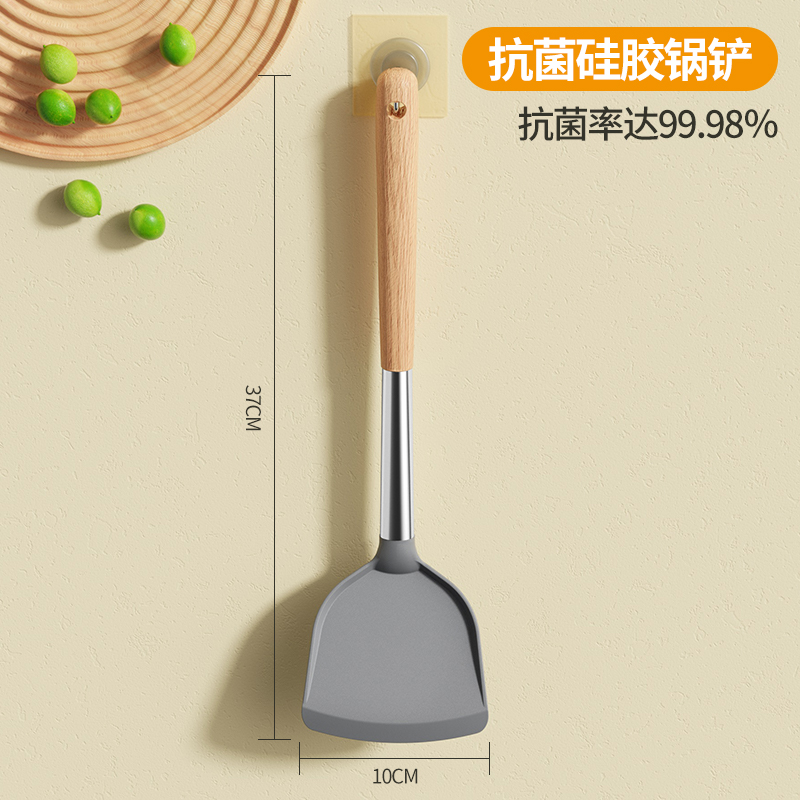 荣事达不粘锅专用硅胶铲子耐高温家用炒菜铲子不锈钢厨具硅胶锅铲