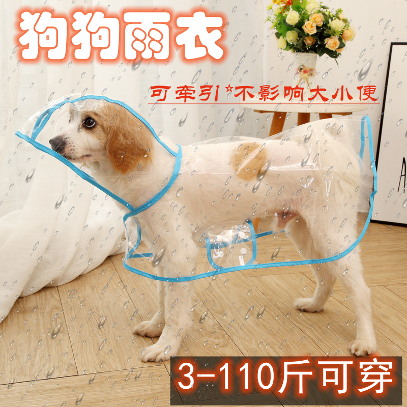 狗狗雨衣透明防水雨披金毛大型犬泰迪小型犬宠物斗篷柔软舒适方便