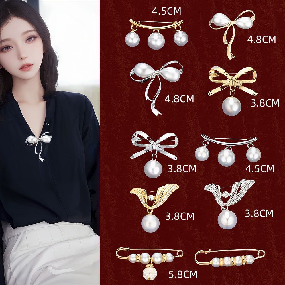 合金仿珍珠胸针 防走光胸针女领口缩小神器收腰别针固定衣服领针